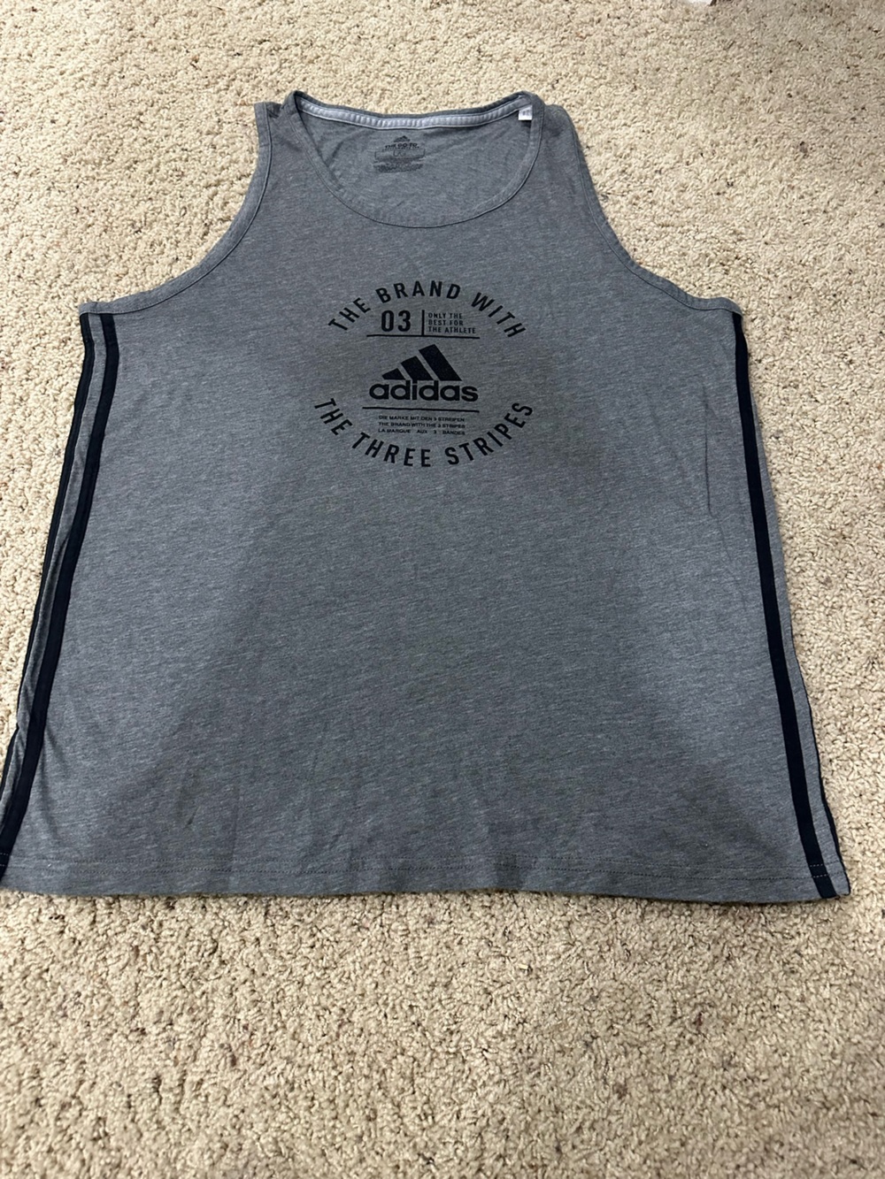 Adidas Men’s Gray Logo Tank Top LG Athletic Gym